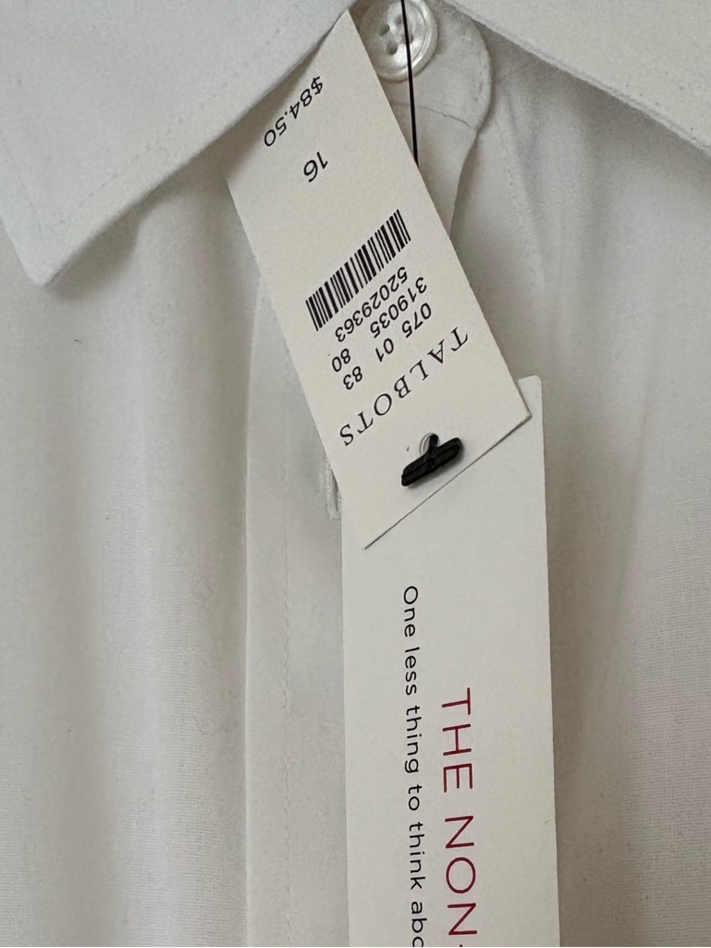Talbots White No Iron Women's Button-Front Dress Shirt - Picture 5 of 5